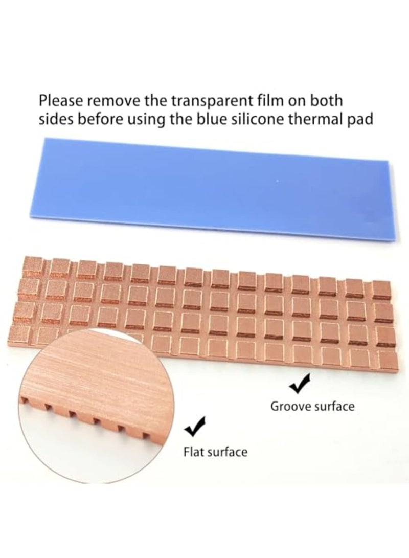 SYOSI M.2 2280 SSD Heatsink 67x18x2mm Pure Copper Cooler with Thermal Pad, Slim NVMe Heat Sink for Laptop, Desktop, PS5 and Electronic Devices Cooling (Includes Rubber Rings) - Image 4