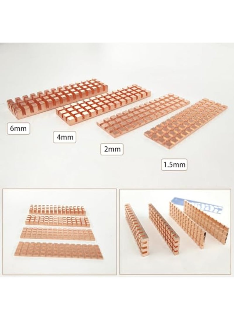 SYOSI M.2 2280 SSD Heatsink 67x18x2mm Pure Copper Cooler with Thermal Pad, Slim NVMe Heat Sink for Laptop, Desktop, PS5 and Electronic Devices Cooling (Includes Rubber Rings) - Image 5