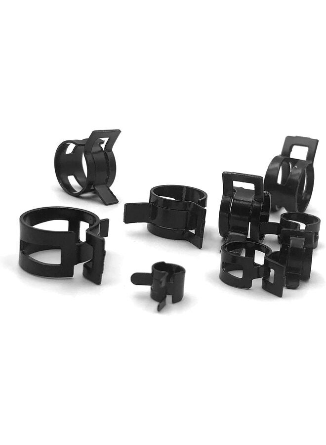80pcs Spring Band Type Fuel/Silicone Vacuum Hose Pipe Clamp, 7mm-18mm Low Pressure Air Clip Clamp 7mm 9mm 10mm 11mm 14mm 16mm 17mm 18mm (Material : BLACK) - Image 4