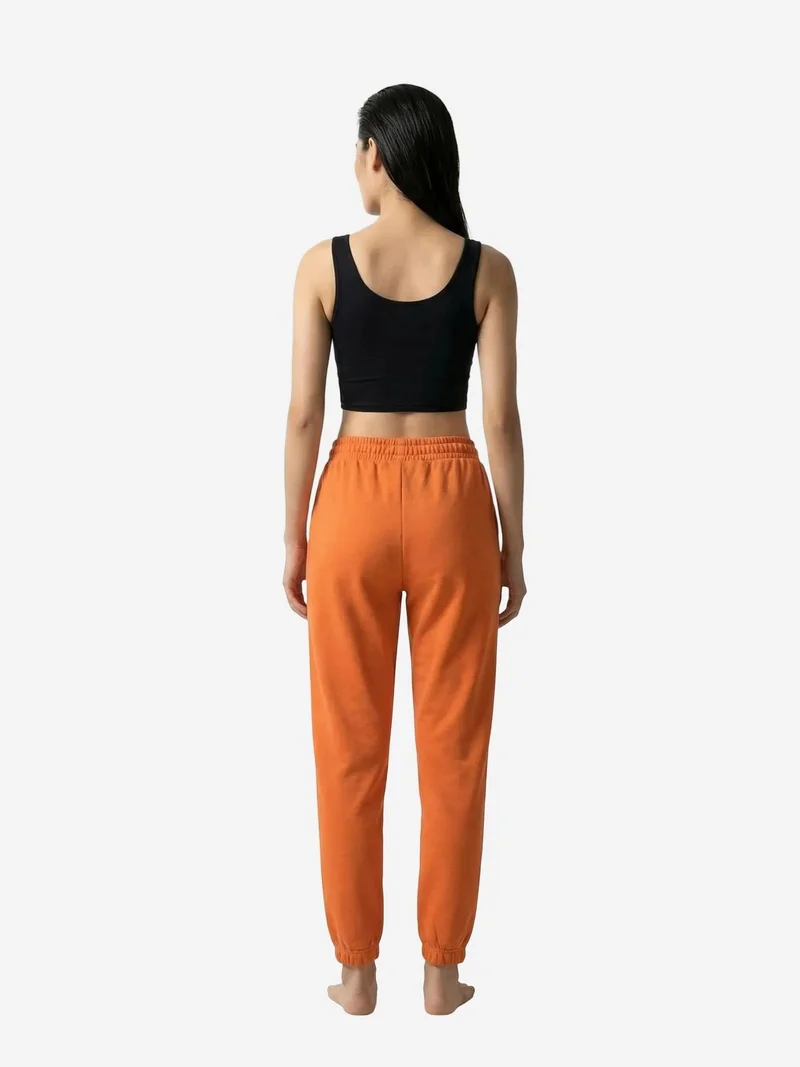 My Fashion Bright Orange MY FASHION Elastic Waist Jogger Sweatpants for Women | Best Price UAE