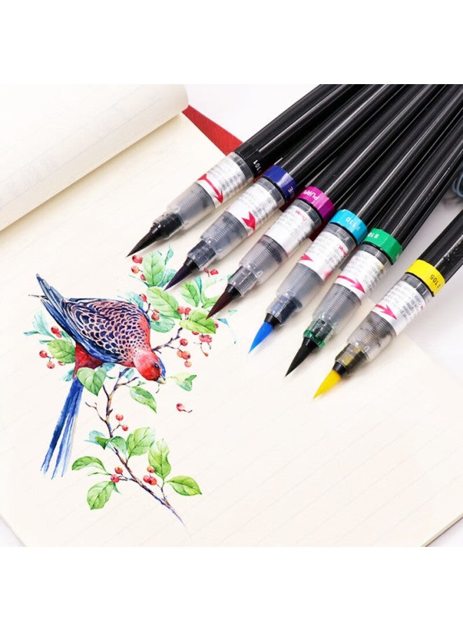 Pentel Xgfl Small Regular Script Practice Soft Brush Calligraphy Pen, Portable Colorful Painting Hand Account Hand-Painted Replaceable Ink Sac, Orange - Image 5