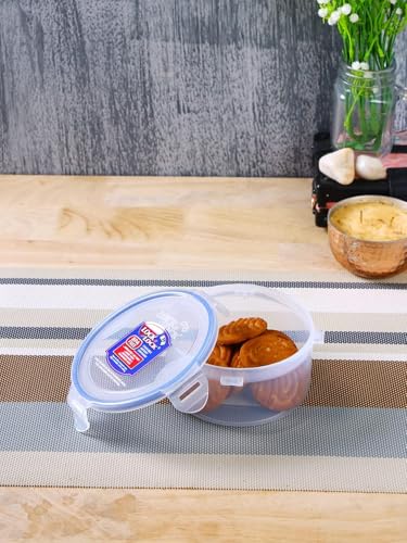 LocknLock Lock & Lock Round Water Tight Food Container Snack Box, Set of 4, Clear - Image 3