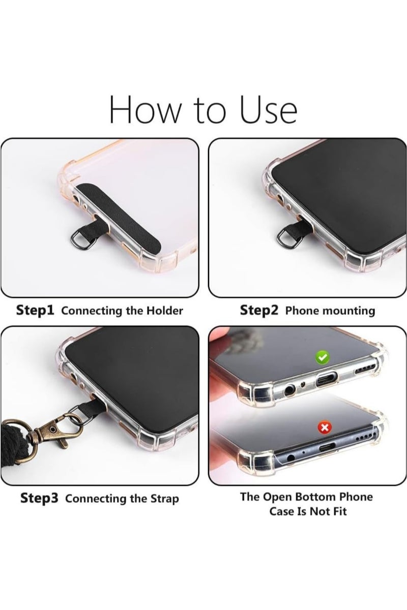  أورا سيليكت 2 PCS BOHO MACRAME PHONE LANYARD SET-حزام المعصم والرقبة مع علامات تبويب الحبل ، سوار معصم الهواتف الذكية المصنوعة يدويًا ، مضاد للسرقة ، عالمي لأجهزة iPhone/Samsung ومعظم الهواتف (أشرطة الرقبة الأرجواني وأشرطة المعصم الأرجواني) - Image 2