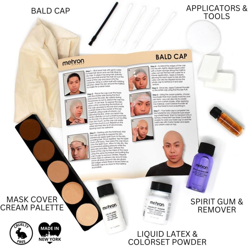 Mehron Makeup Premium Character Kit - Bald Cap for Professional Makeup - Image 2