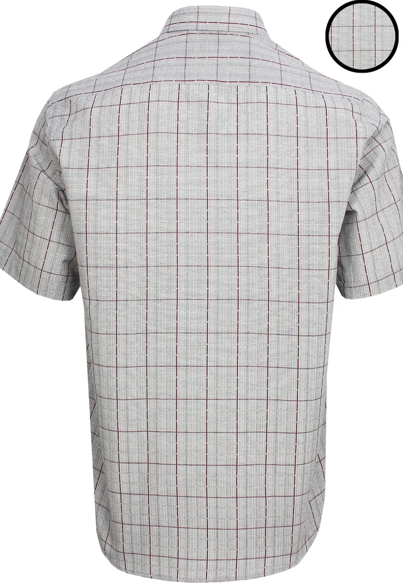 Varetta Men's Gray Short Sleeve Classic Cut Collar Buttoned One Pocket Shirt