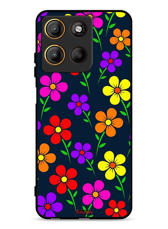 Tolwak Motorola Moto G15 Protective Case Cover Colorful Flowers