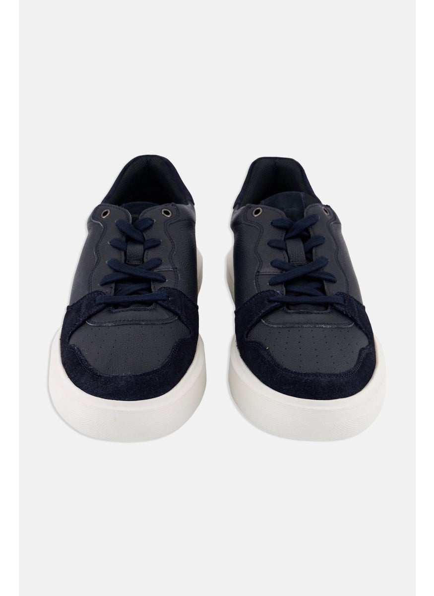 GEOX Men Deiven Lace up Micro Suede Shoes, Navy  - Image 4