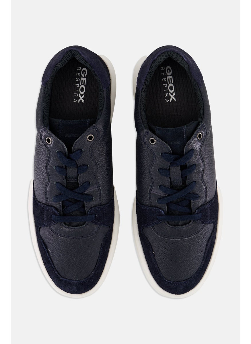 GEOX Men Deiven Lace up Micro Suede Shoes, Navy  - Image 3