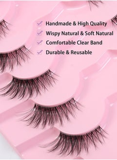 Ocean Half Lashes Natural Look Wispy Soft Strip Mink Eyelashes Cat Eye 3D Curl Short False Lashes 7 Pairs, False Eyelashes with Clear Terrier, Reusable Fake Eyelashes, Ideal for Girls and Women Daily Use  - Image 2