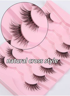 Ocean Half Lashes Natural Look Wispy Soft Strip Mink Eyelashes Cat Eye 3D Curl Short False Lashes 7 Pairs, False Eyelashes with Clear Terrier, Reusable Fake Eyelashes, Ideal for Girls and Women Daily Use  - Image 3