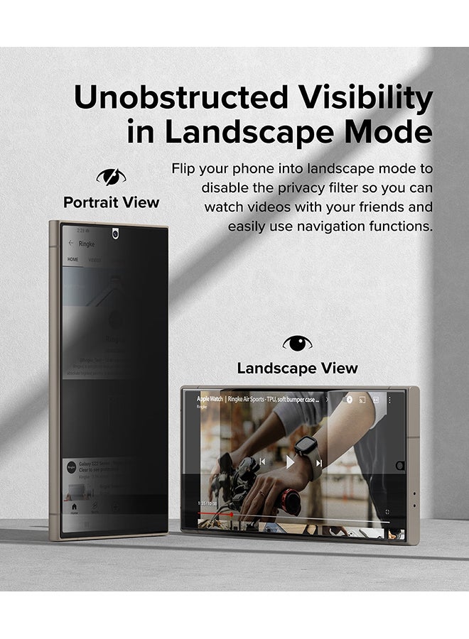 Ringke Privacy Dual Easy Film For Samsung Galaxy S24 Ultra 2024 Screen Protector, Anti-Spy Full Cover Protection Film With Installation Tool Clear - Image 4