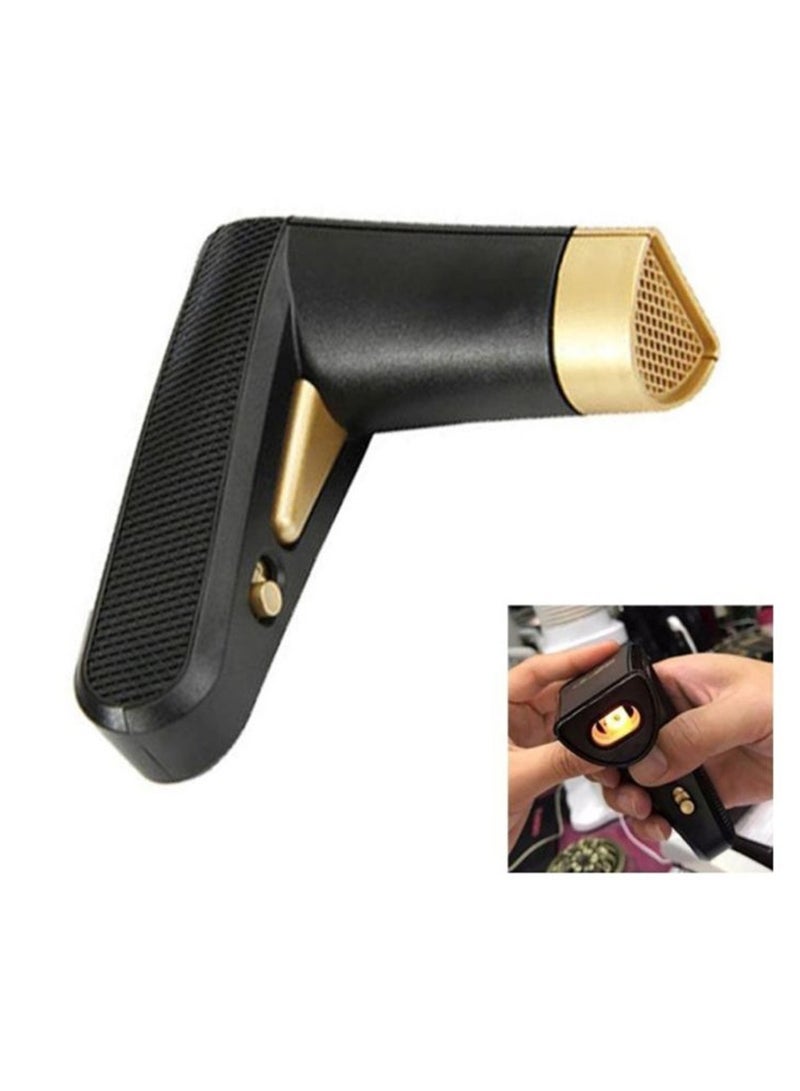 مشعِّر بخور محمول USB، مشعِّر أوود كهربائي عديم اللهب مع تسخين سيراميك، جهاز عطري أسود ذهبي هادئ 40 ديسيبل للمنزل و الهدايا الإسلامية - Image 3