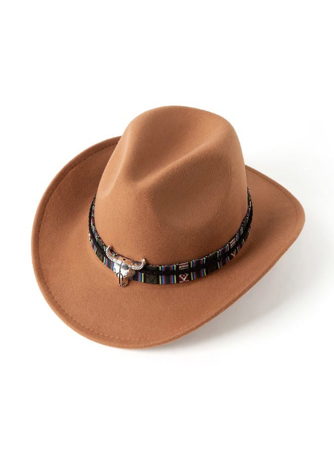 Gossifan Classic Womens Western Cowboy Cowgirl Hats with Wide Belt, Z-khaki, M - Image 3