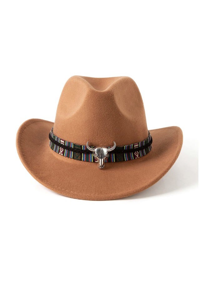 Gossifan Classic Womens Western Cowboy Cowgirl Hats with Wide Belt, Z-khaki, M - Image 1