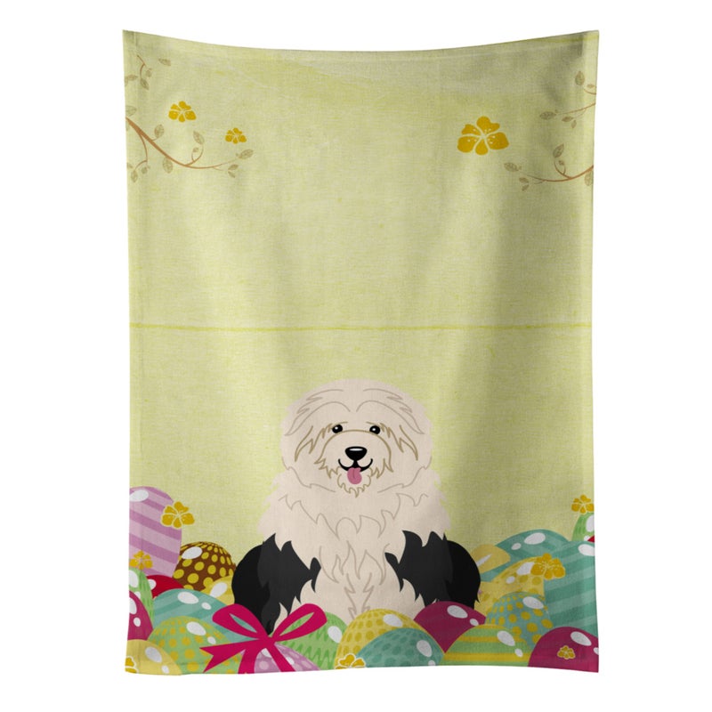 Caroline's Treasures ""Caroline's Treasures Easter Eggs Old English Sheepdog Kitchen Towel  Multicolor  25"""" x 15"""""" 
