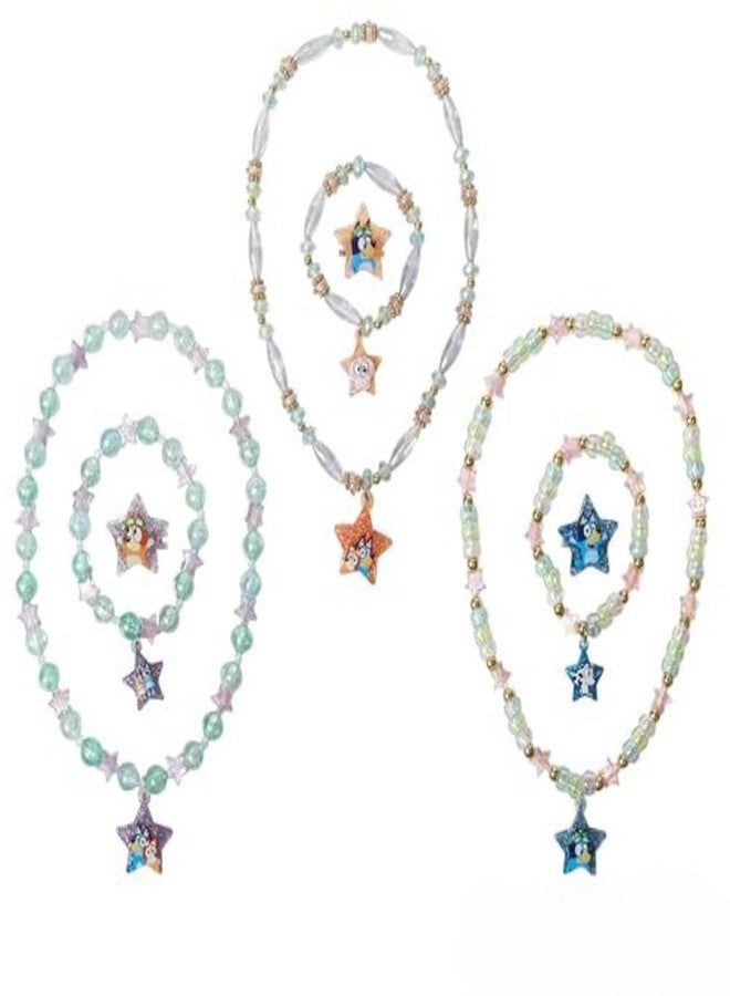 LUV HER Bluey Girl's Jewelry Set - Dress up 9 Piece Toy Jewelry Box Set with Bead Necklace, Bracelet and Ring - Play Accessories - Ages 3+ - Image 2
