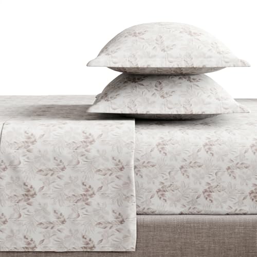 haus & kinder Feather-Touch 300 TC 100% Cotton Double-Size Flat Bedsheet Set for Queen Size Bed (100נ90) with Two Pillow Covers-Camellia Blush - Image 1