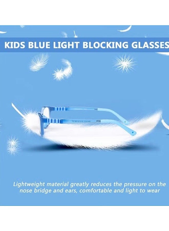 الأطفال الضوء الأزرق يحجب النظارات مع النظارات السيليكون الإطار خفيف الوزن عيون للأطفال 3-10 سنوات من العمر الأزرق المثالي للألعاب، الكمبيوتر واستخدام الكمبيوتر المحمول، الفصول على الإنترنت، قراءة الكتب، مشاهدة التلفزيون واللعب في الهواء الطلق - Image 5