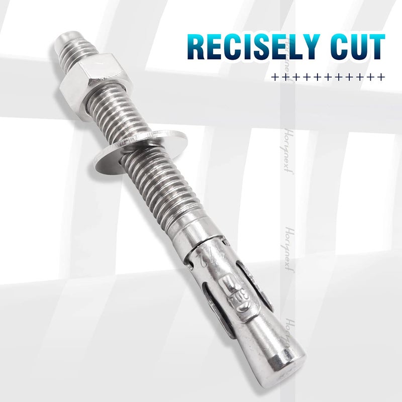 Horiznext 1/2" x 4-1/2" inch Stainless Steel Standard Strong Wedge Anchor, Fasteners for Concrete (4 pcs) - Image 4