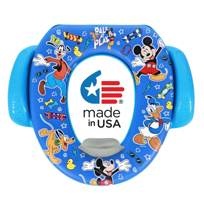 Disney Mickey Mouse "Pals at Play" Soft Potty Seat and Potty Training Seat - Soft Cushion, Baby Potty Training, Safe, Easy to Clean - Image 1