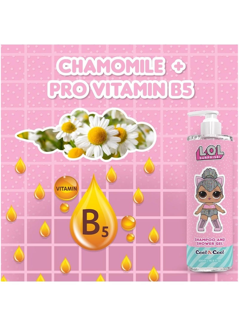 كول اند كول كول آند كول إل أوه إل سربرايز كيتي كوين، شامبو وجل استحمام للأطفال خالي من الكحول مملوء بالبابونج + برو فيتامين ب5 - 500 مل - Image 3