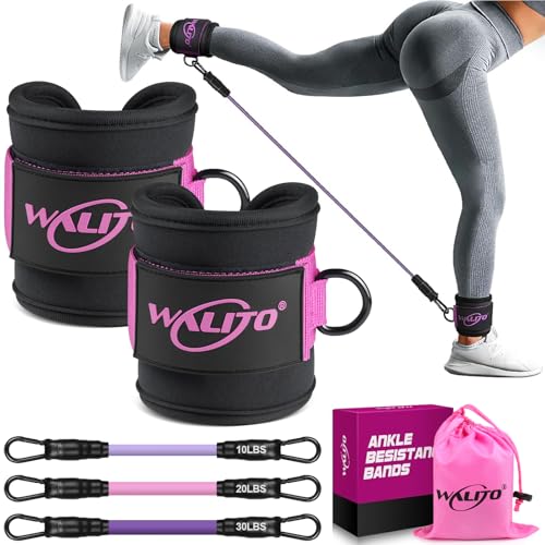 WALITO Ankle Resistance Bands with Cuffs, Ankle Bands for Working Out, Ankle Straps for Women, Exercise Bands for Legs and Butt, Booty Workout Equipment for Kickbacks Hip Fitness Training - Image 1