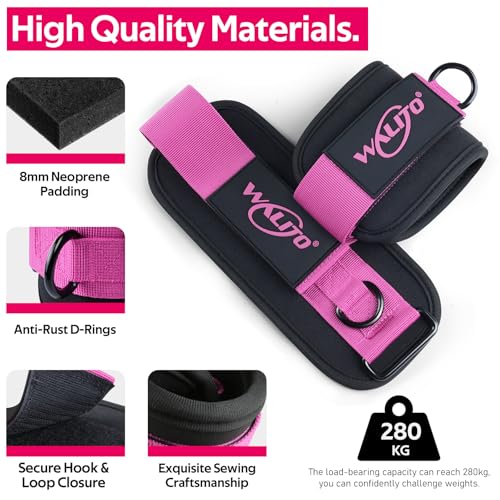 WALITO Ankle Resistance Bands with Cuffs, Ankle Bands for Working Out, Ankle Straps for Women, Exercise Bands for Legs and Butt, Booty Workout Equipment for Kickbacks Hip Fitness Training - Image 2