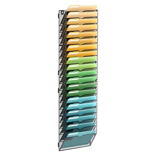 SUPEASY 20-Tier Wall File Organizer Mesh Office Mail Holder, Hanging Wall Organizer Magazine Rack for Office Assembly Needed, Black - Image 1