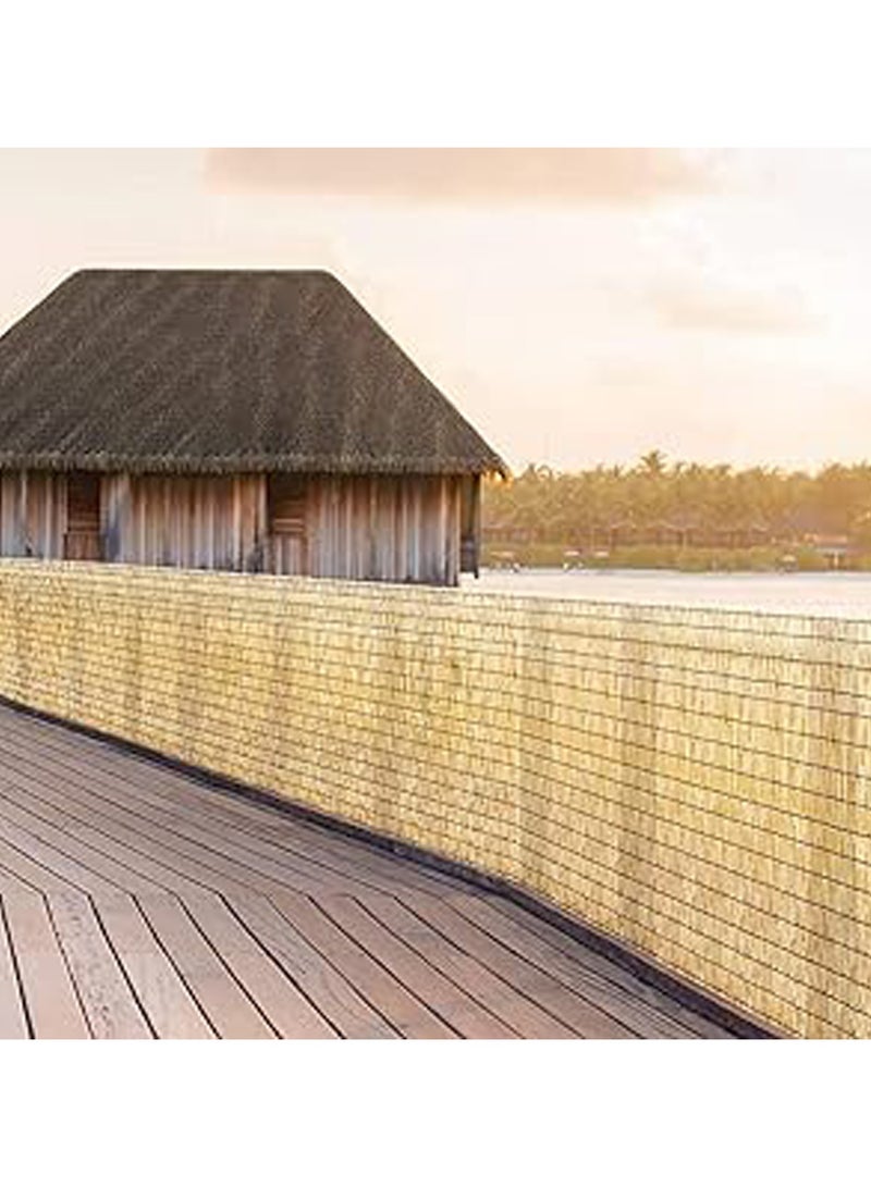 LINGWEI Bamboo Blinds Window Shades Natural Reed Curtain Beige 200x100cm - Image 3