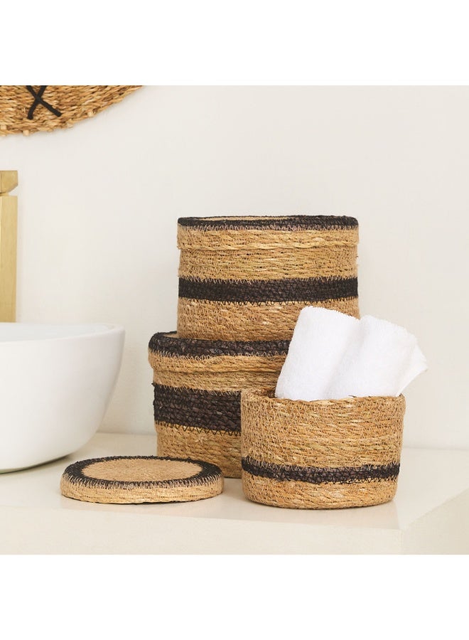 هوم بوكس مجموعة صناديق تنظيم دائرية من ناتشورالوم 3 قطع 25 × 14 × 14 سم - Image 3