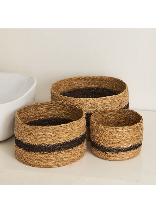 هوم بوكس مجموعة صناديق تنظيم دائرية من ناتشورالوم 3 قطع 25 × 14 × 14 سم - Image 5