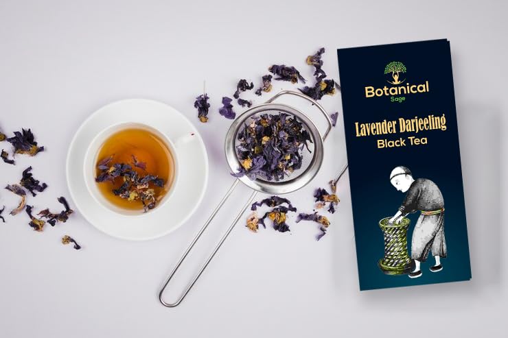 Botanical Sage- Lavender Darjeeling Black Tea 15 Pyramid Teabags | Darjeeling Black Tea With French Lavender Buds | Selected | Luxury Tea - Image 2