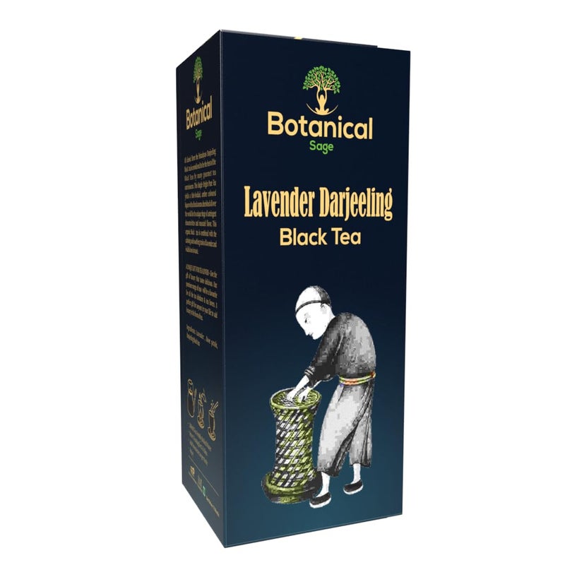 Botanical Sage- Lavender Darjeeling Black Tea 15 Pyramid Teabags | Darjeeling Black Tea With French Lavender Buds | Selected | Luxury Tea - Image 1