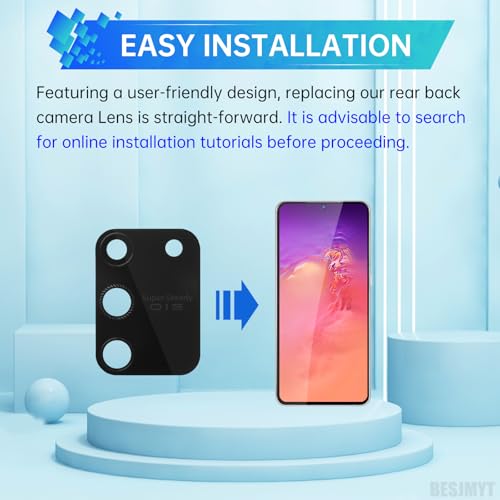 BESJMYT 2 Pack for Samsung Galaxy S10 Lite Rear Camera Lens Replacement Adhesive Back Camera Glass Lens with Full Fix Tool Repair Kit Tweezers Dust Cloth for S10 Lite SM-G770U1 - Image 5