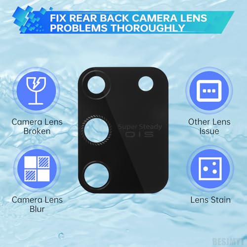 BESJMYT 2 Pack for Samsung Galaxy S10 Lite Rear Camera Lens Replacement Adhesive Back Camera Glass Lens with Full Fix Tool Repair Kit Tweezers Dust Cloth for S10 Lite SM-G770U1 - Image 4