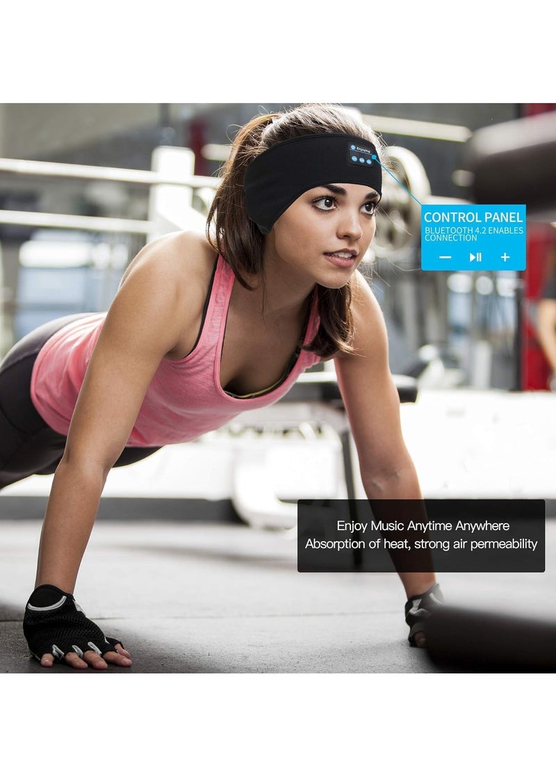 XiuWoo 2 in 1 Wireless Bluetooth 5.0 Electric Sleep Headphones Headband, Sports Earphones Music Sleeping Eye Mask, Sport Headband, Running Music Gadgets with HD Stereo Speaker - Image 3