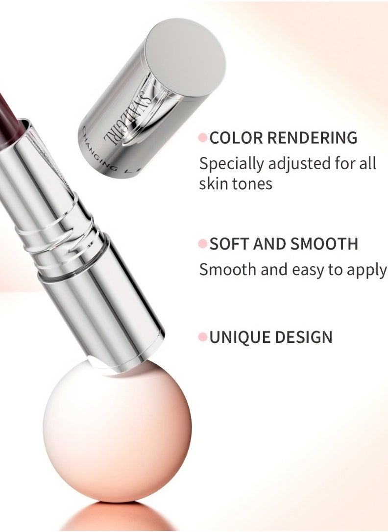 Snail Girl Black Rose Lipstick Red Silky Smooth Full Coverage Velvet Creamy Texture Lipstick Waterproof Smudge Proof Non Dry Color Changing Lipstick Cover Lip Lines Softly Lip Stick Pink Red  - Image 5