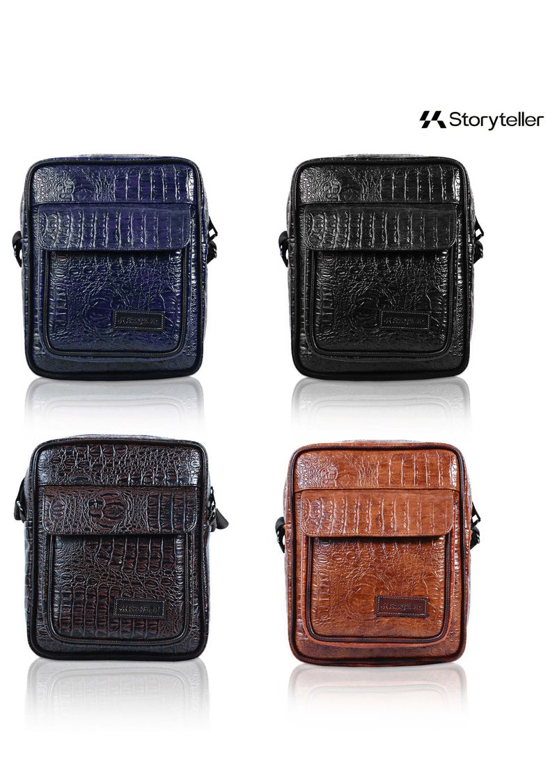 STORYTELLER Silica Leather Finish Crossbody Sling Bag Casual Daypack for Business and Casual travel - Image 2