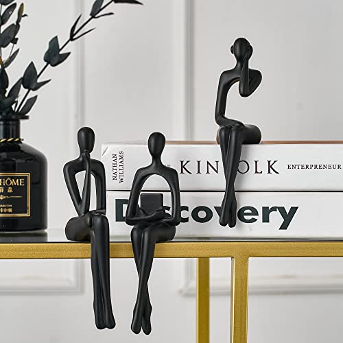 XINXUAN Black Statue Home Decor - Modern Bookshelf & Desk Decor - 3 Piece Set - Image 3