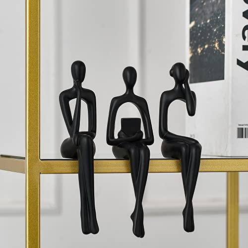XINXUAN Black Statue Home Decor - Modern Bookshelf & Desk Decor - 3 Piece Set - Image 4