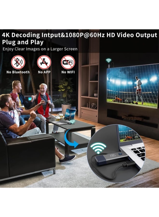 Generic - Wireless HDMI Transmitter and Receiver – 50m Range, 4K Decoder, 1080P Output, Dual Band 2.4G/5.8G, Plug & Play for PC, TV Box, Projector - Image 1