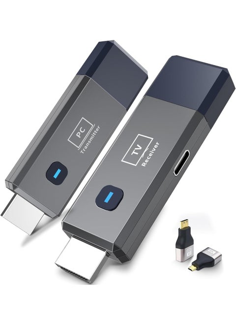 Wireless HDMI Transmitter and Receiver – 50m Range, 4K Decoder, 1080P Output, Dual Band 2.4G/5.8G, Plug & Play for PC, TV Box, Projector