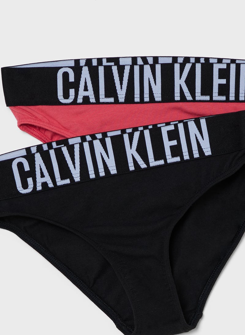 Calvin Klein Jeans Kids 2 Pack Logo Band Bikini Briefs  - Image 5