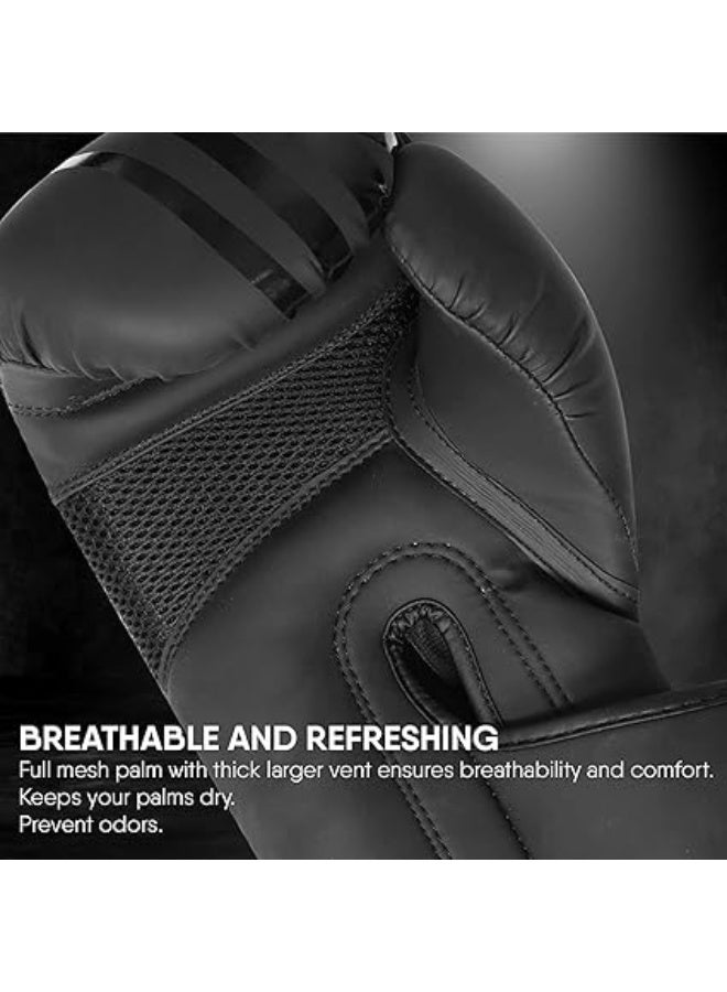 ستاربرو قفازات ملاكمة اوبسيديان غير لامعة من ستاربرو، قفازات ملاكمة رجالي وحريمي للتدريب والكيك بوكسينج من الجلد الصناعي بوزن 236.5  و295.74 و354.88 و414.03 و473.18 مل، بلون أسود- مستلزمات رياضيه -ادوات رياضيه - العاب جيم - Image 4