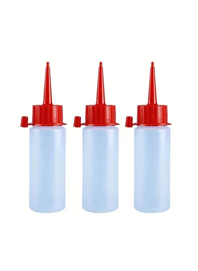3 Pcs 1.69oz Glue Bottle PE Glue Water Bottle with Red Lid Straight Hook Cap For Oil Paint Beauty Sewing Agent - Image 1