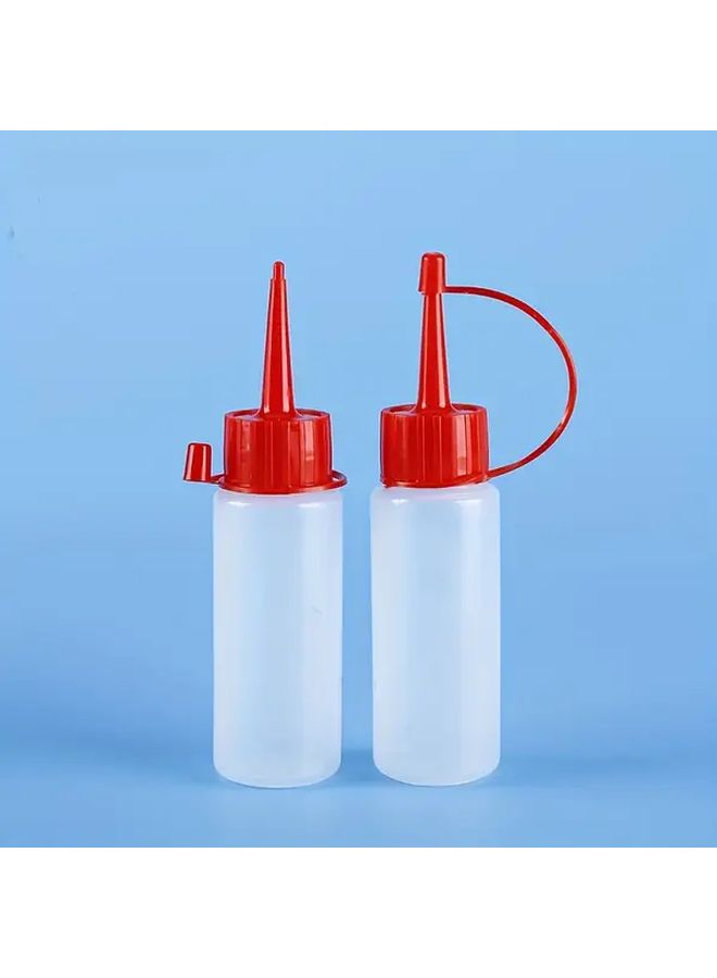 3 Pcs 1.69oz Glue Bottle PE Glue Water Bottle with Red Lid Straight Hook Cap For Oil Paint Beauty Sewing Agent - Image 3