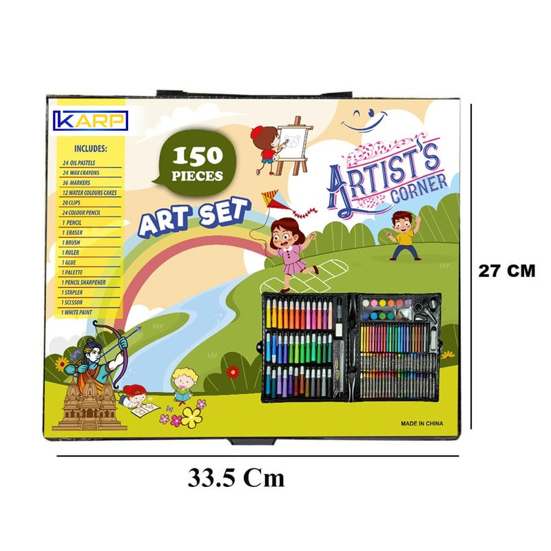 Karp Children Deluxe Art Drawing Set for Kids Case Art and Craft Supplies Drawing and Painting Set Great Gift (150Pcs -Black) - Image 2