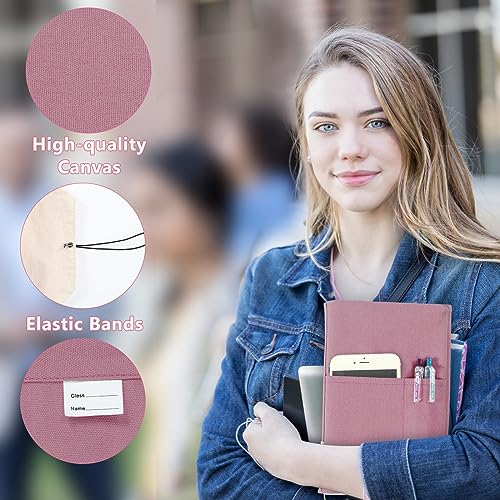 Aplufine Canvas Book Covers, Washable Protector for Paperback Novels, Adjustable Cover for Hardcover With Pockets for Pen, Soft Cover Books, Lovers Gifts - Image 5