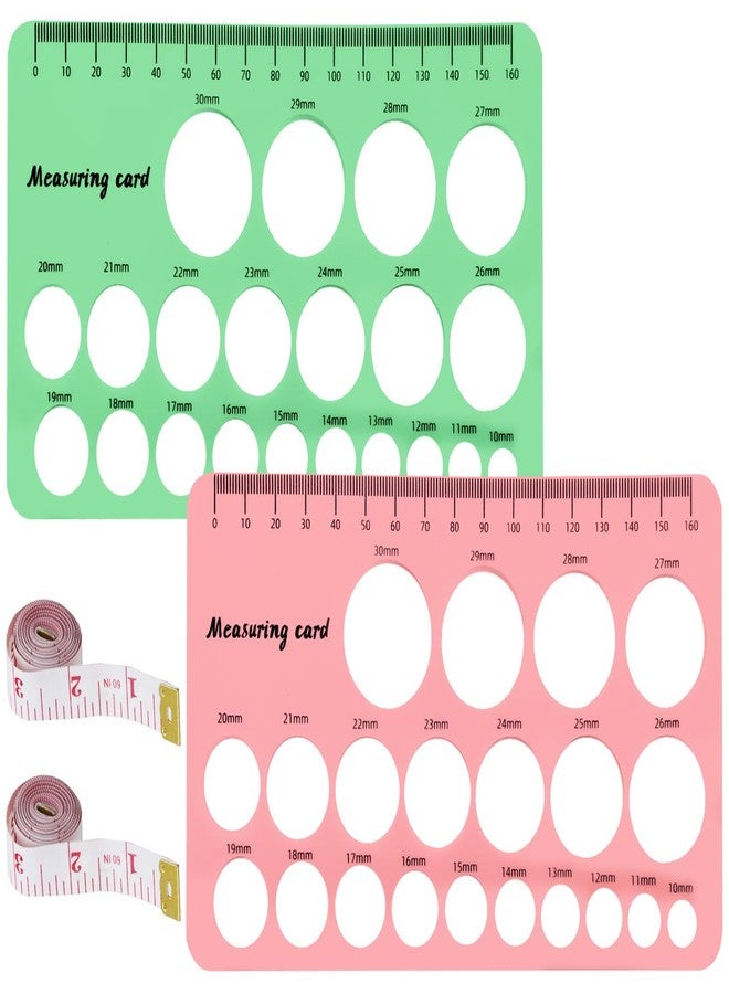 XYQMLY Nipple Ruler, 4 Pcs Nipple Rulers Set for Flange Sizing Measurement Tool, Silicone Soft Flange Size Measure for Nipples, Measuring Card Template for Breast Pump Size, New Mothers Musthaves, Pink/Green - Image 1