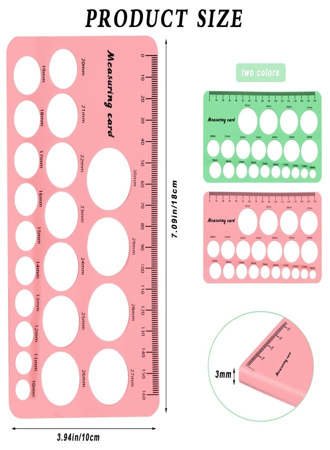 XYQMLY Nipple Ruler, 4 Pcs Nipple Rulers Set for Flange Sizing Measurement Tool, Silicone Soft Flange Size Measure for Nipples, Measuring Card Template for Breast Pump Size, New Mothers Musthaves, Pink/Green - Image 2
